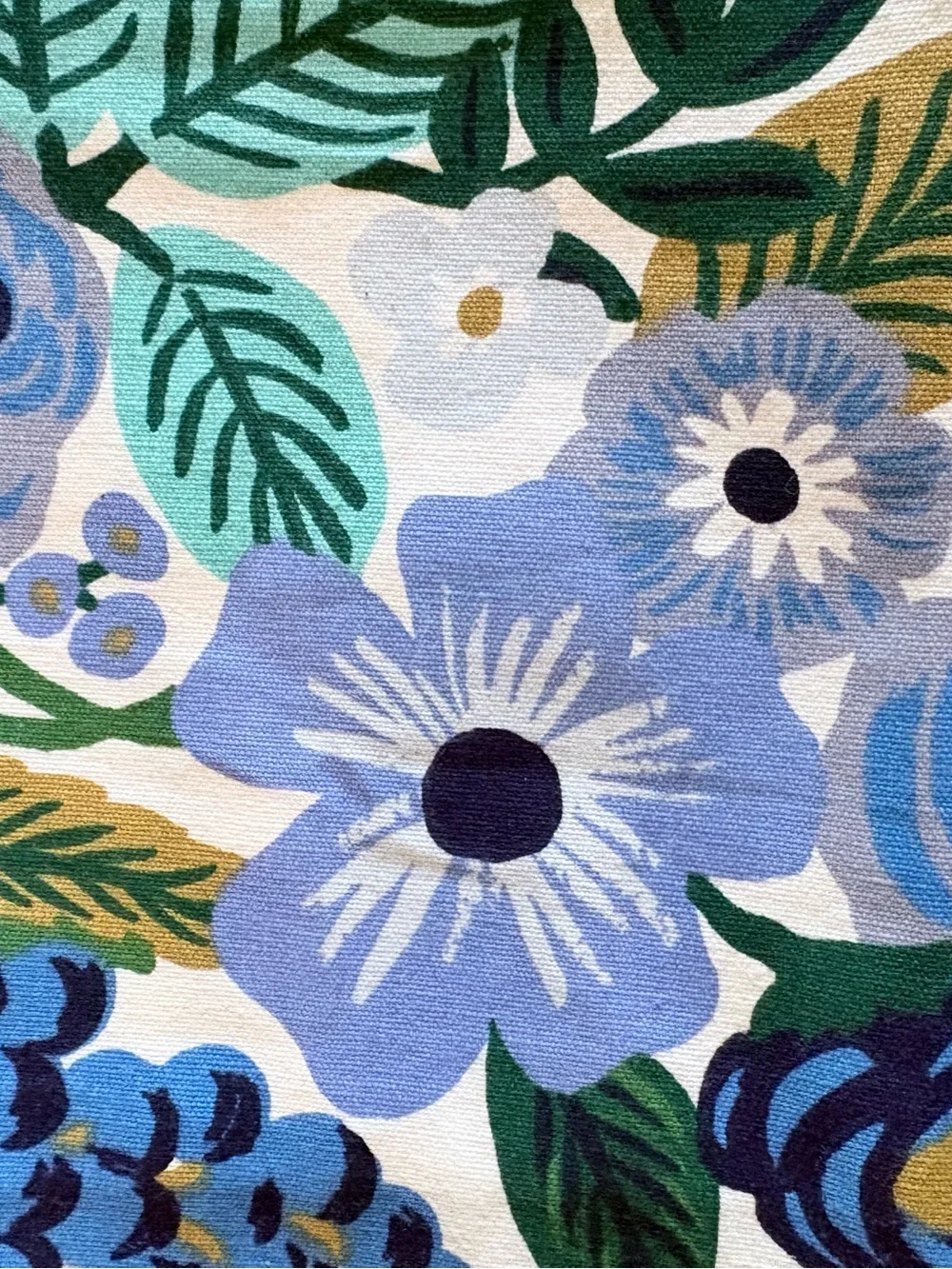 NEW Anthropologie Tea Kitchen Towel Rifle Paper Company Blue Floral Garden Party